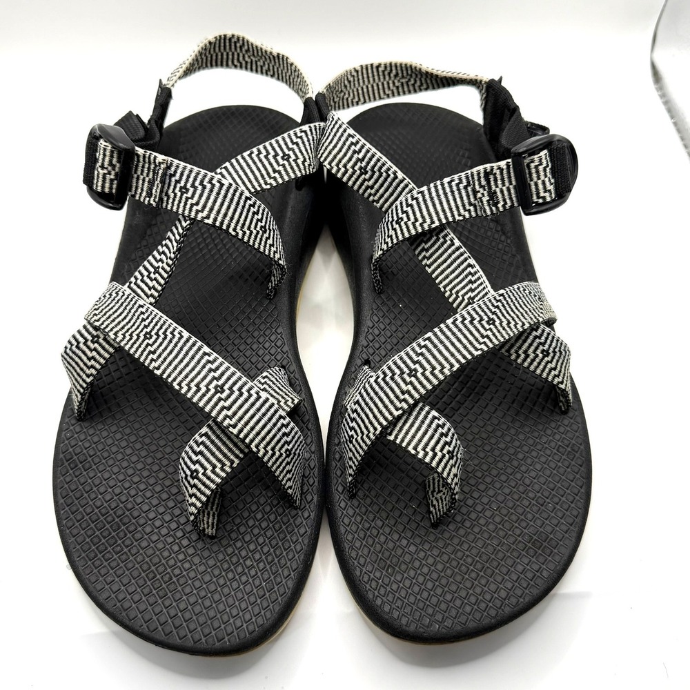 Chaco Z Cloud 2 Women 10 Sandals Black White Double Strap Toe Loop Hiking Shoes